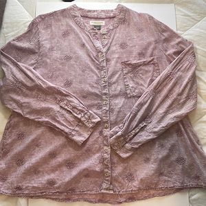Anthropologie Pilcro The Whitney Embroidered Trapeze Top Size large